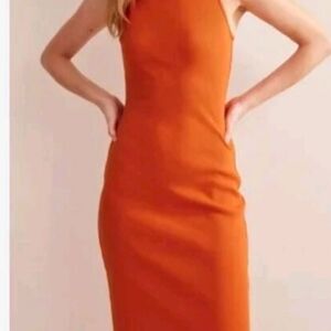 Boden Vibrant Orange Midi Dress